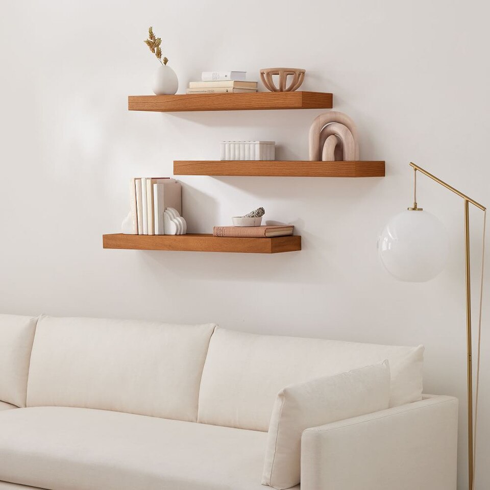 Volume Floating Shelves Cool Walnut West Elm UK